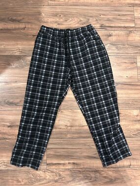 Nautica Black and Gray Plaid Jogger Pants